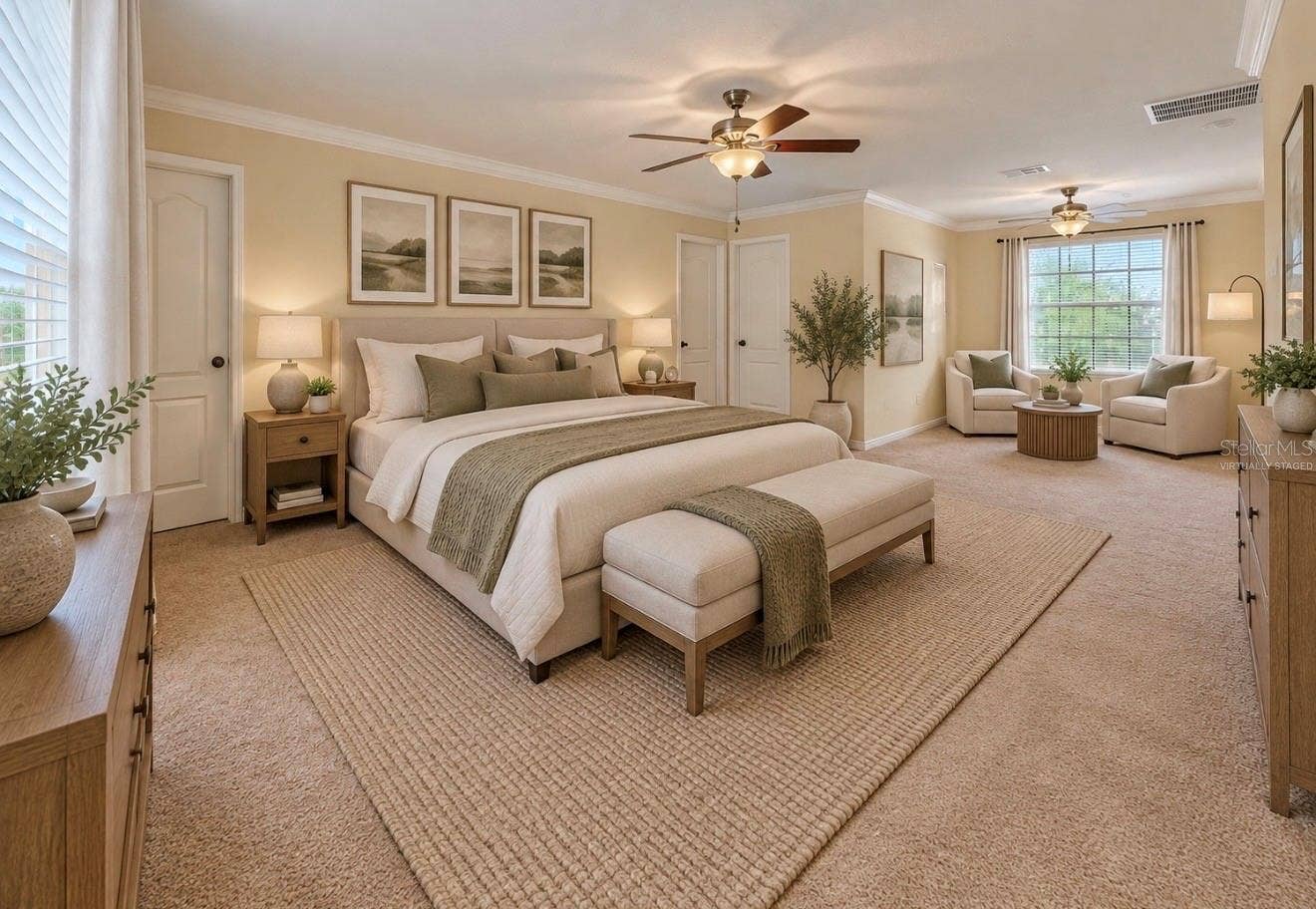 12130 STREAMBED DRIVE, Riverview, FL 33579 Virtually Staged Primary Bedroom with Sitting Area