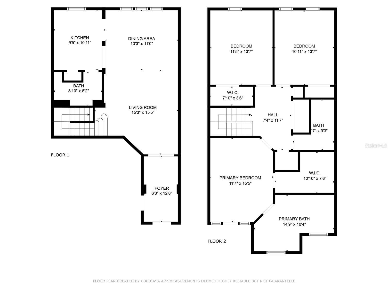 614 105TH LANE N, St Petersburg, FL 33716 2 Story Floor Plan with Dimensions