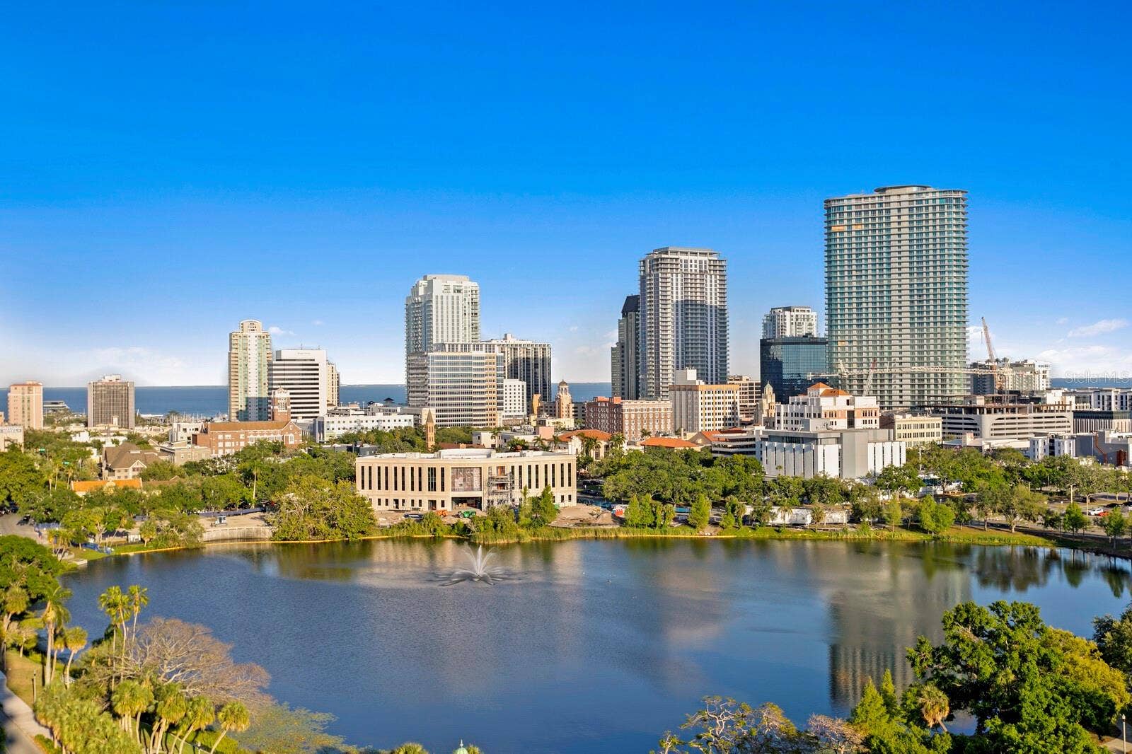 Mirror Lake and Downtown S.t Pete from the 14th floor balcony.