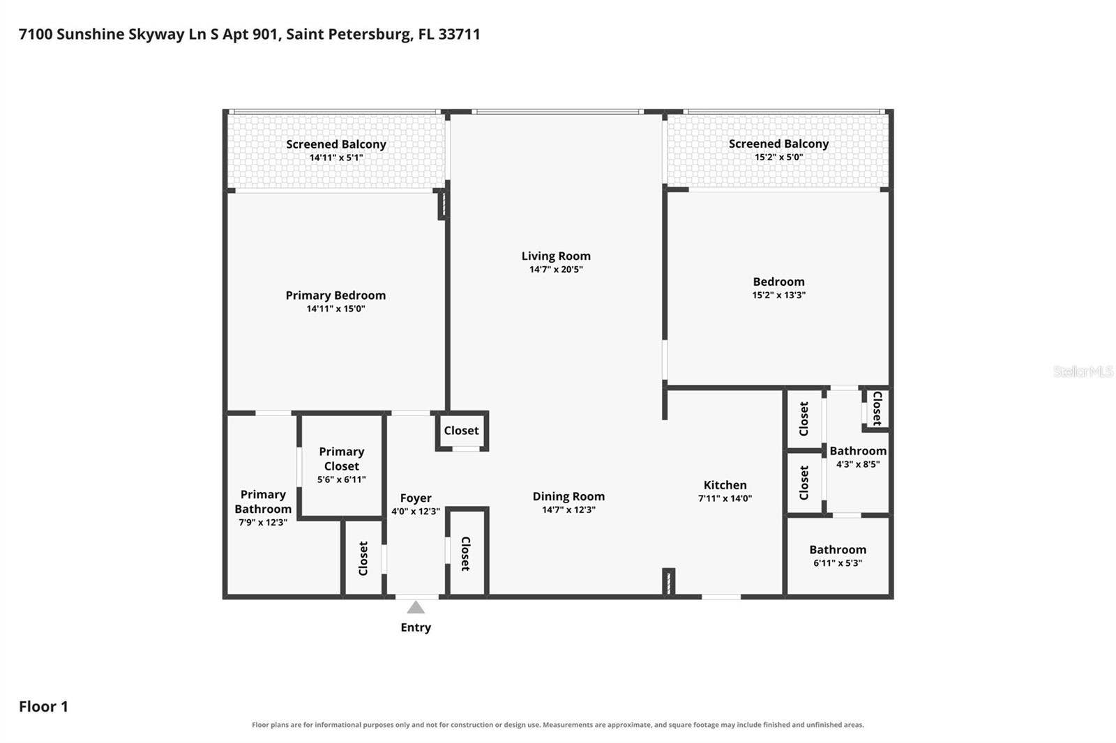 7100 SUNSHINE SKYWAY LANE S, #901, St Petersburg, FL 33711
