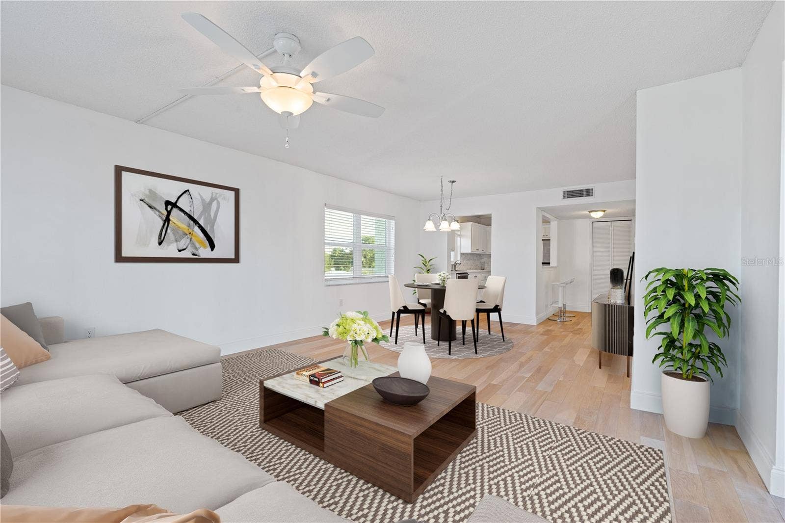 1120 N SHORE DRIVE NE, #405, St Petersburg, FL 33701 Kitchen area with breakfast bar showing