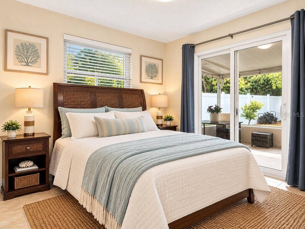 Bedroom 1 angle 3 patio view