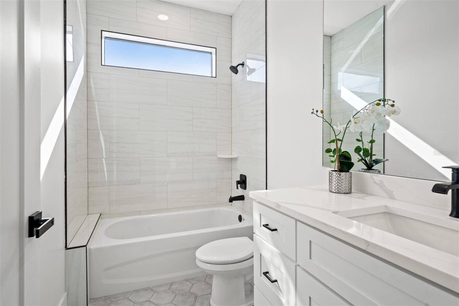 Bathroom in a completed model residence