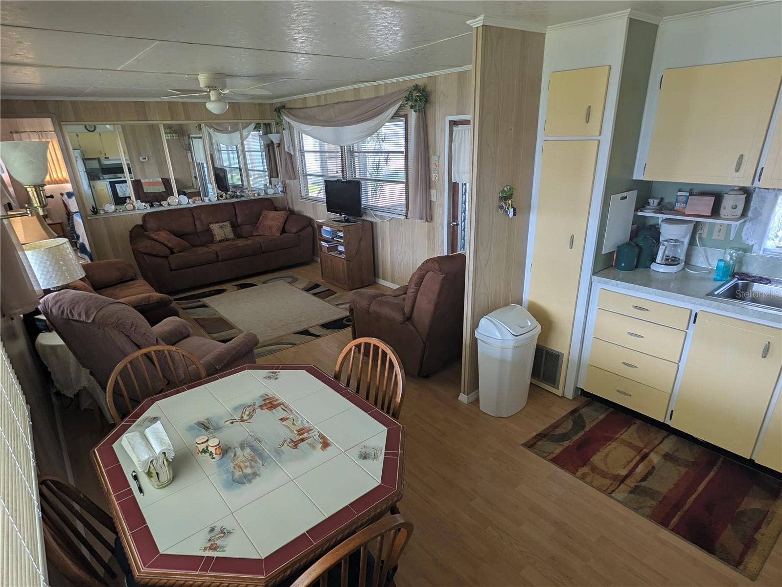 Dining room and kitchen combination.