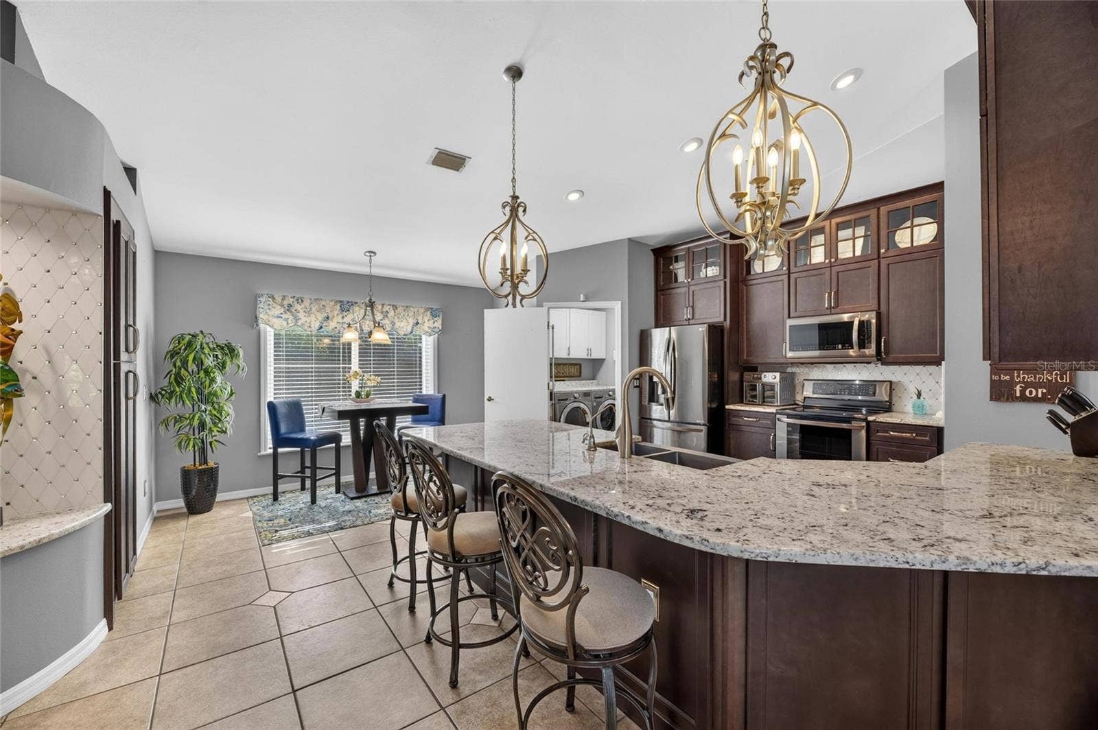 Kitchen showing eating area