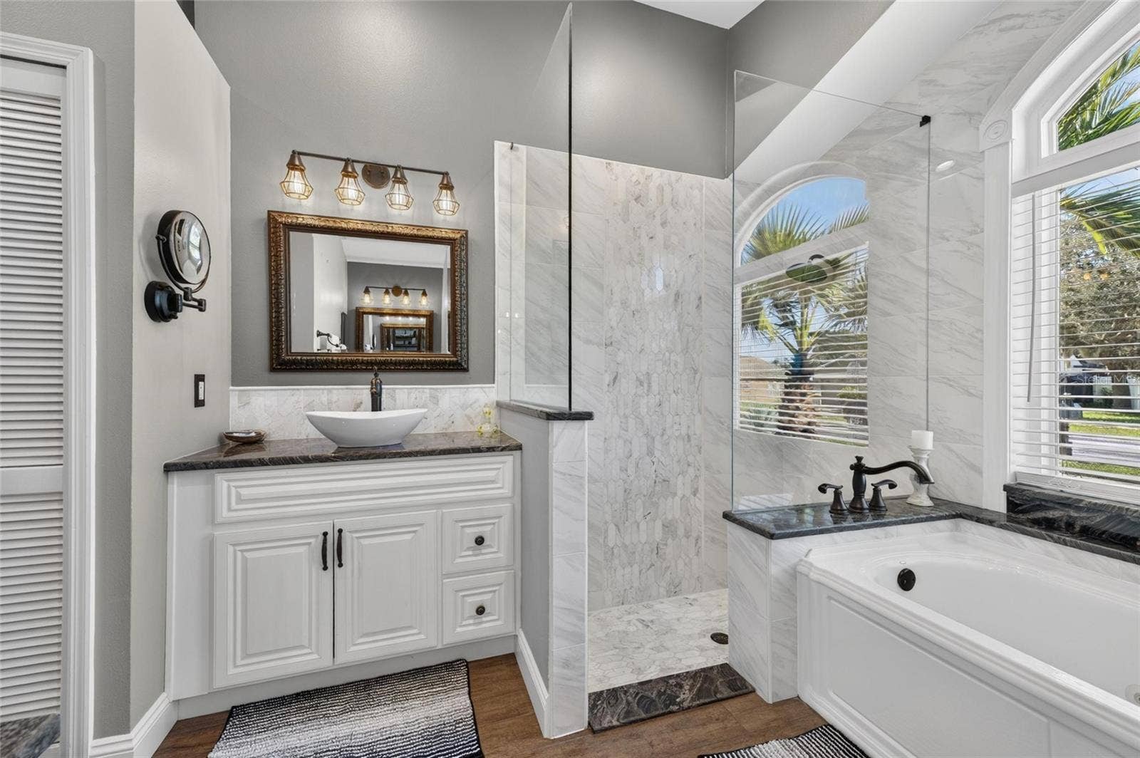 Walk-in shower and tub