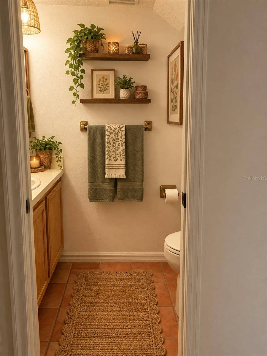 402 DATE PALM COURT NE, St Petersburg, FL 33703 Half Bath downstairs virtual staged
