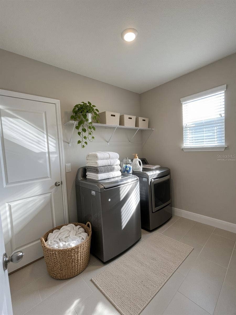 140 BRIGHT IBIS AVENUE, Apollo Beach, FL 33572 Laundry Room Upstairs-Virtually Staged