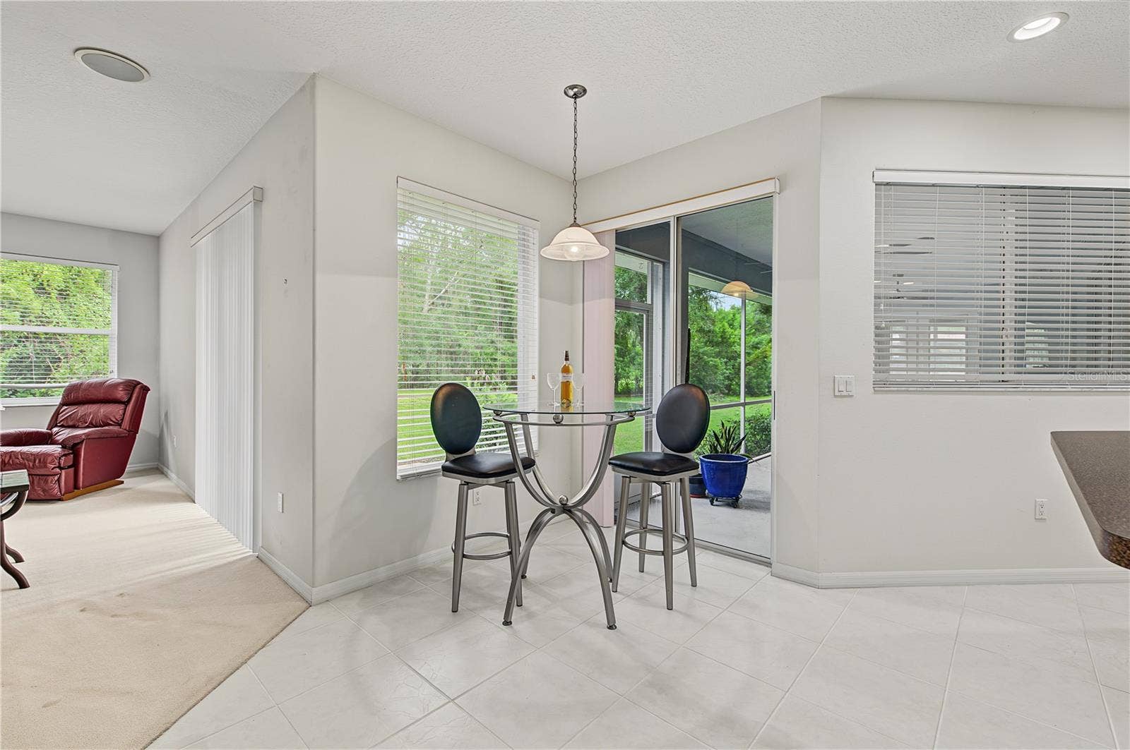 Great Views of the backyard from the Kitchen, Dinette area and the Family Room.