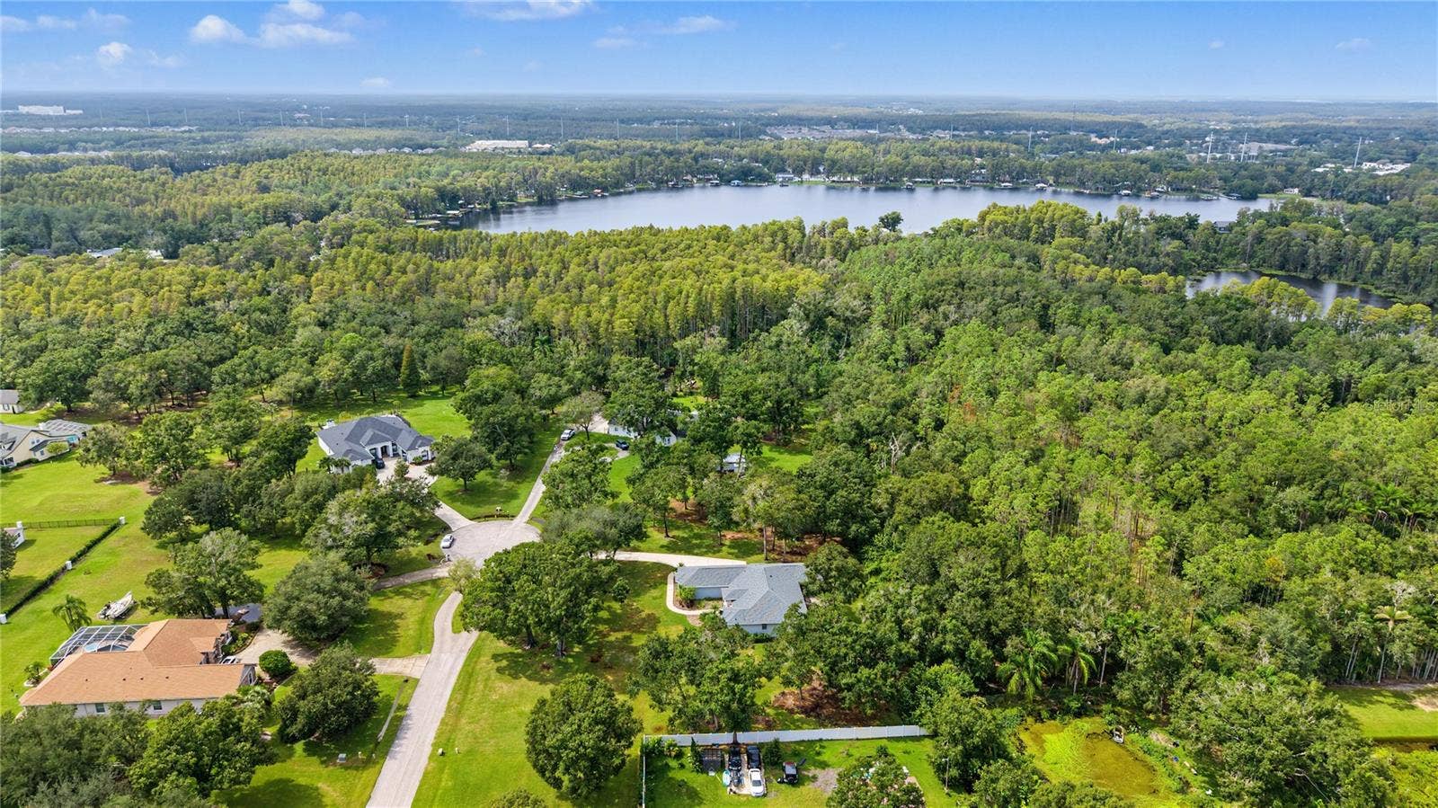 Drone over view of property