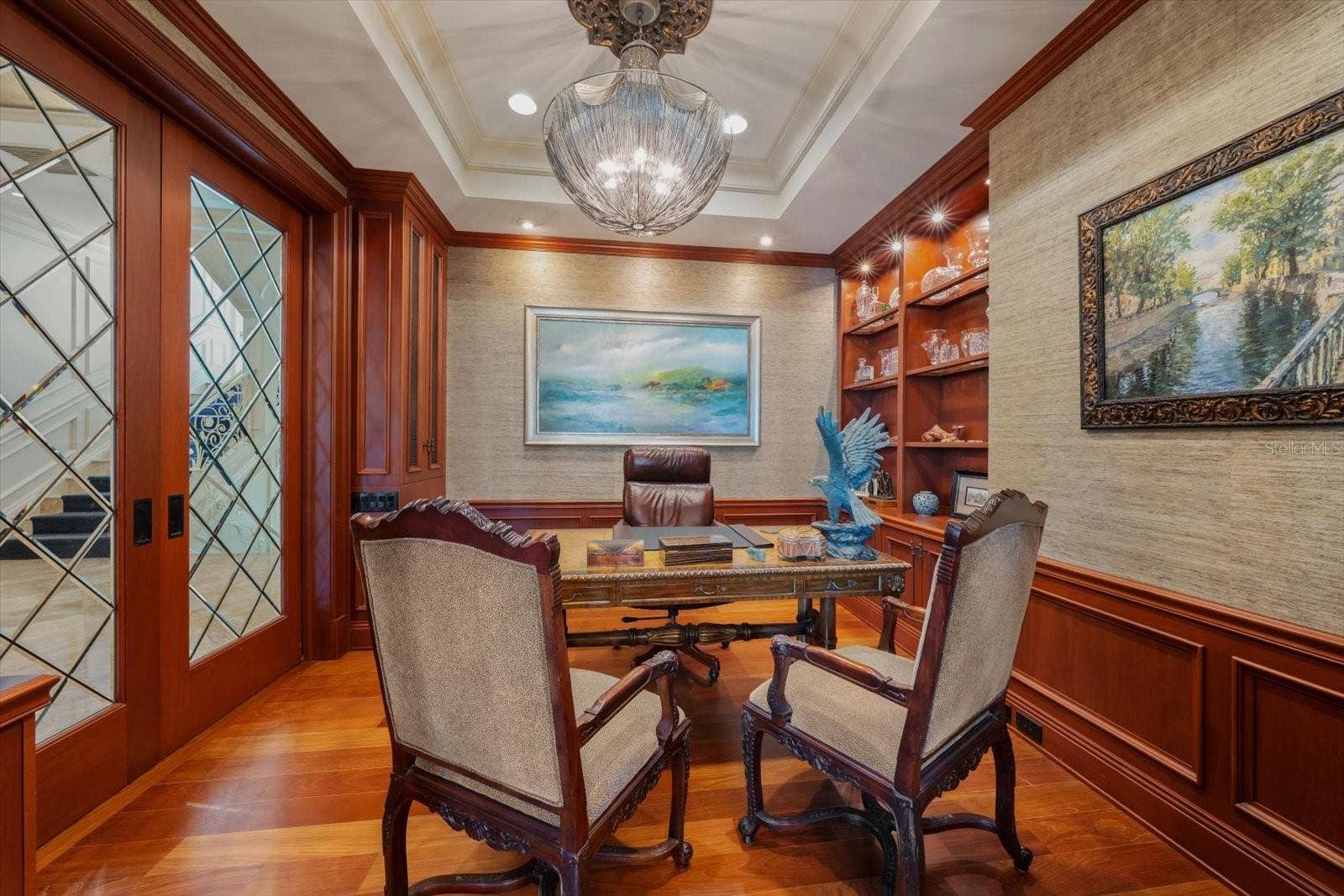 2056 COVE TRACE, Palm Harbor, FL 34685 Beautifully Appointed and Centrally Located Executive Office with Built-in Shelving and Tray Ceilings
