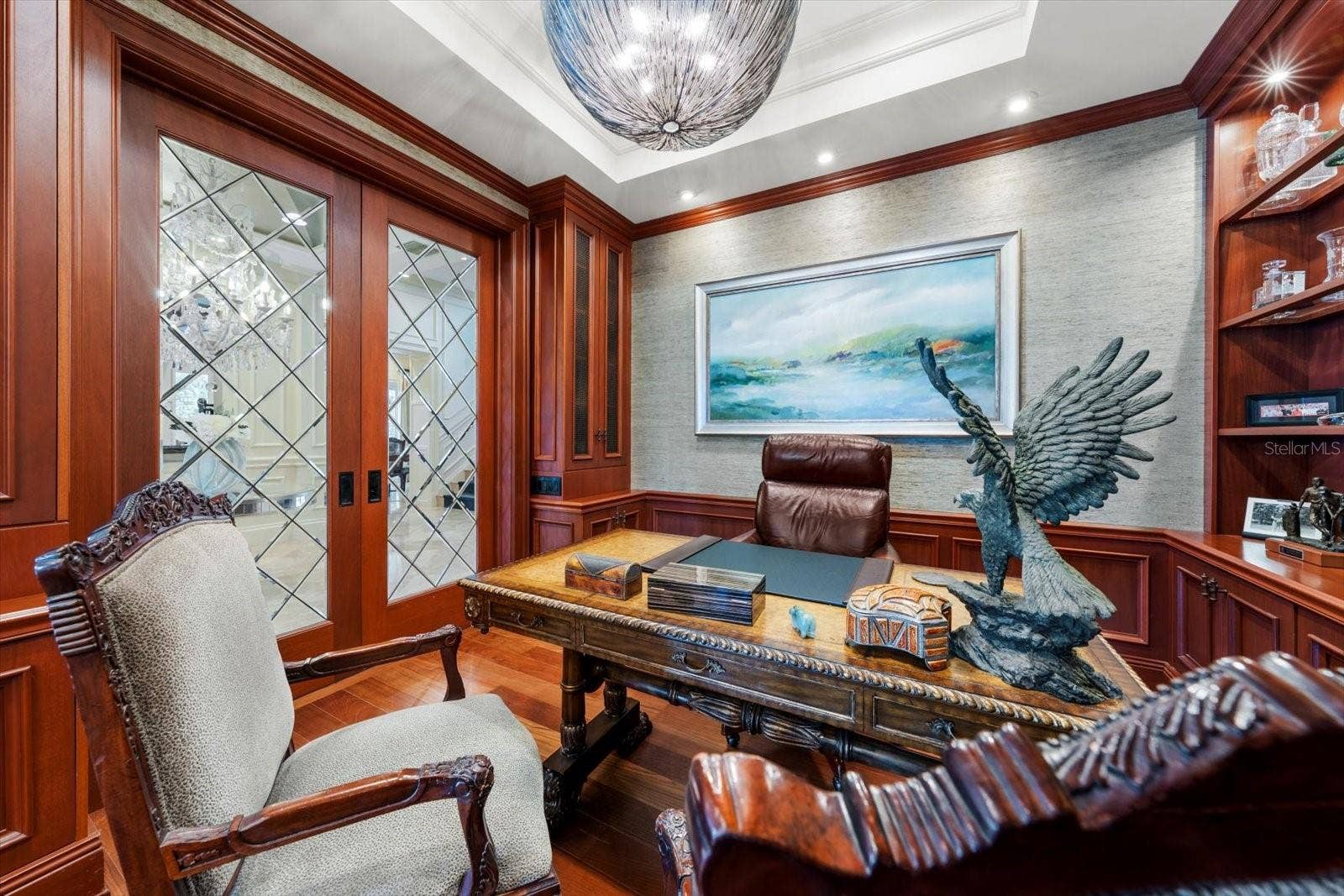 2056 COVE TRACE, Palm Harbor, FL 34685 The details in the office are unmatched! Gorgeous Lead-Glass Pocket Sliders