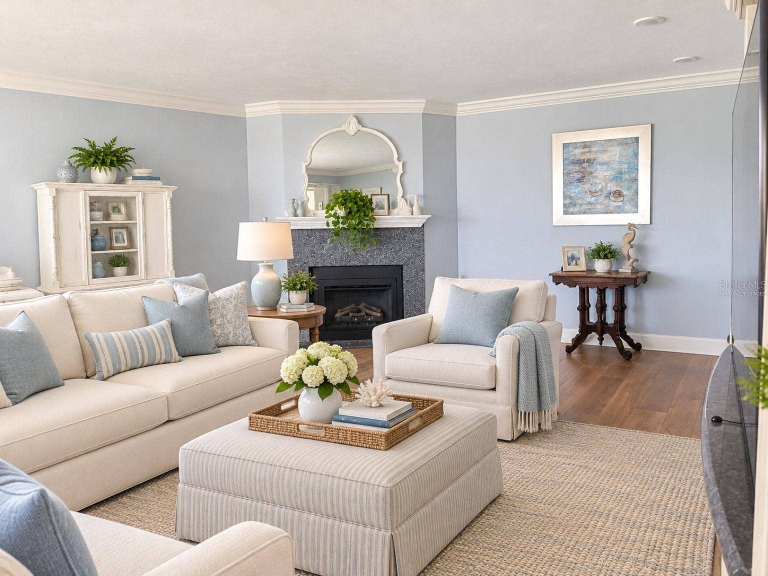 1660 GULF BOULEVARD, #706, Clearwater, FL 33767 Virtually Staged. Living room area.
