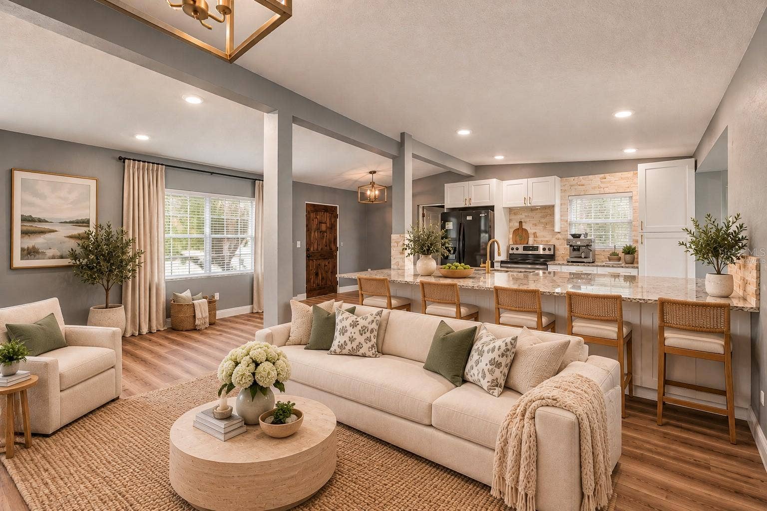 217 GARDEN CIRCLE, Belleair, FL 33756 Virtually Staged. Living Room