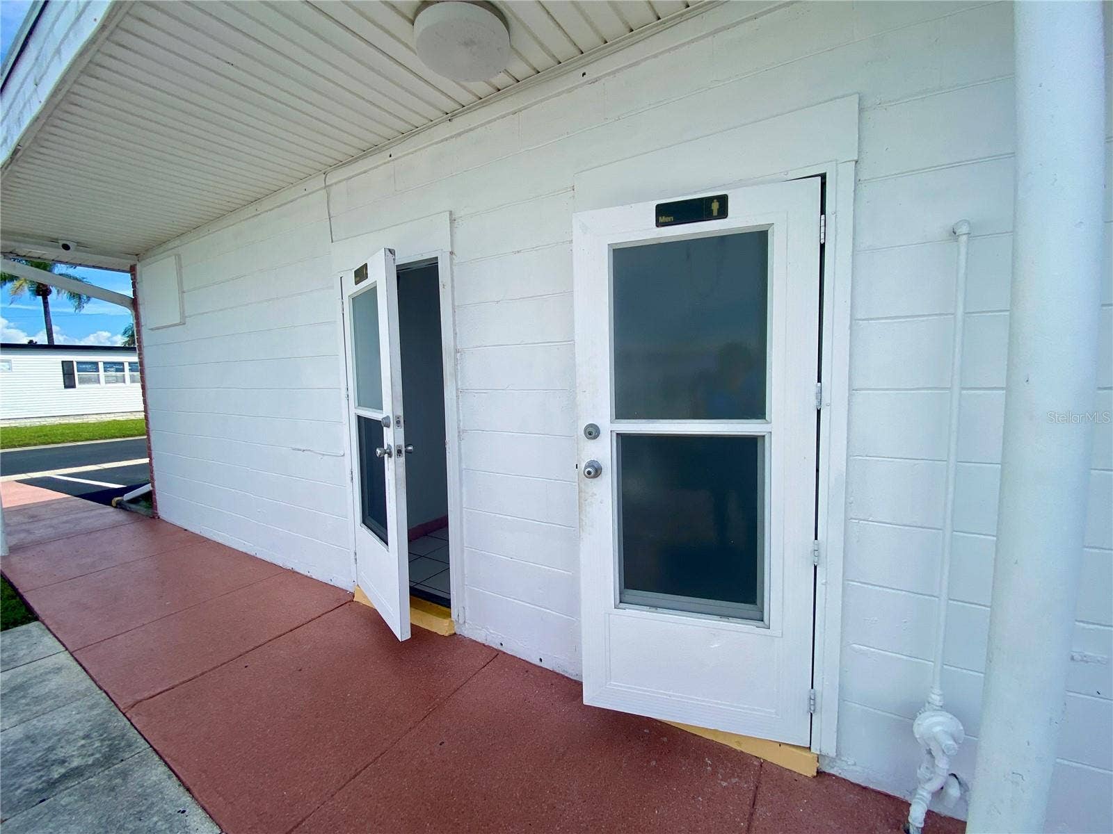 Restrooms for shuffleboard/laundry