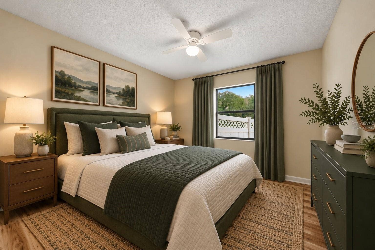 Virtually staged bedroom
