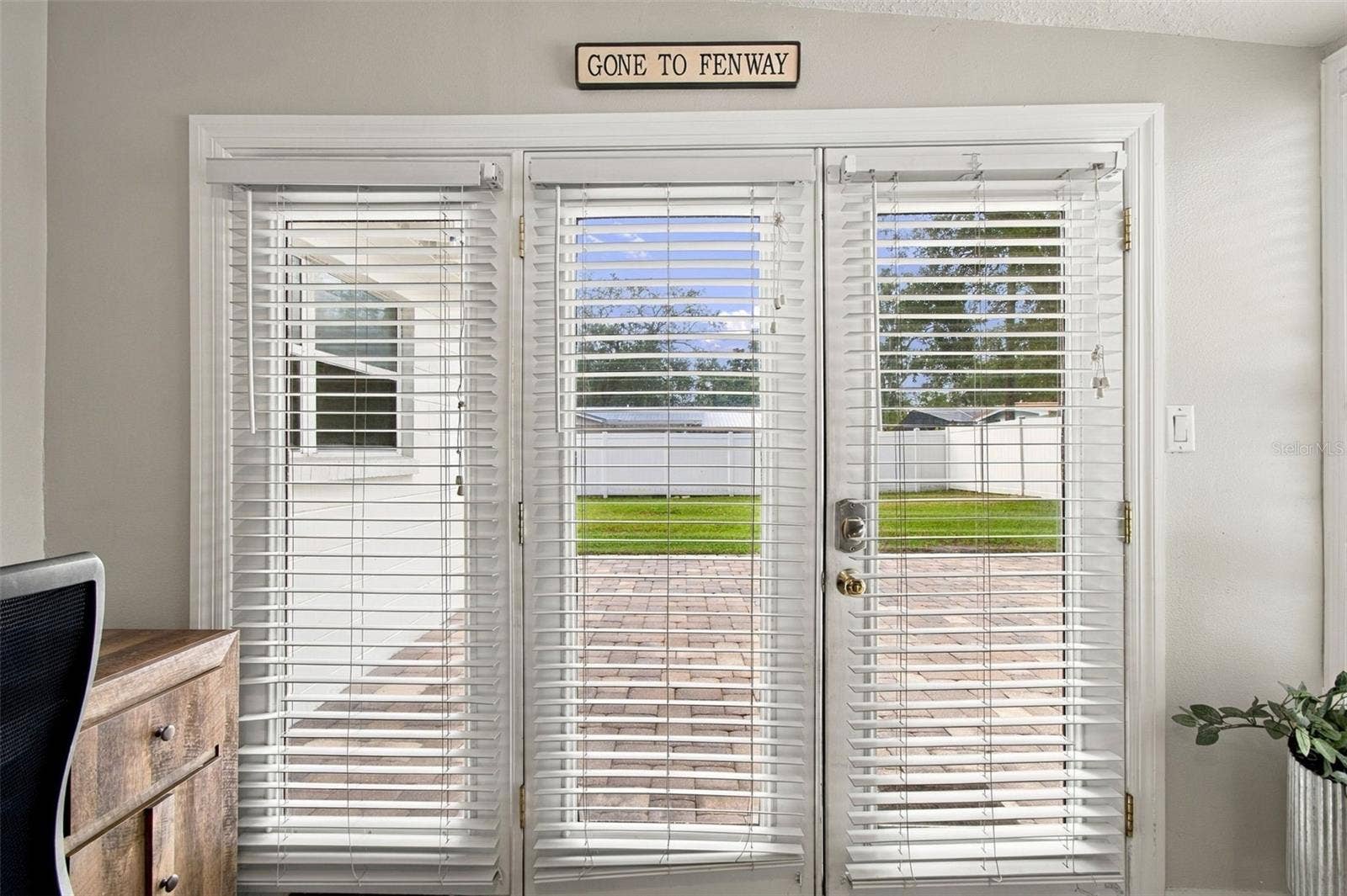 3306 NAKORA DRIVE, Tampa, FL 33618 French Doors from the Office that lead to the Backyard