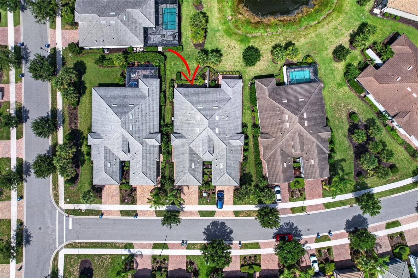 Overhead aerial view