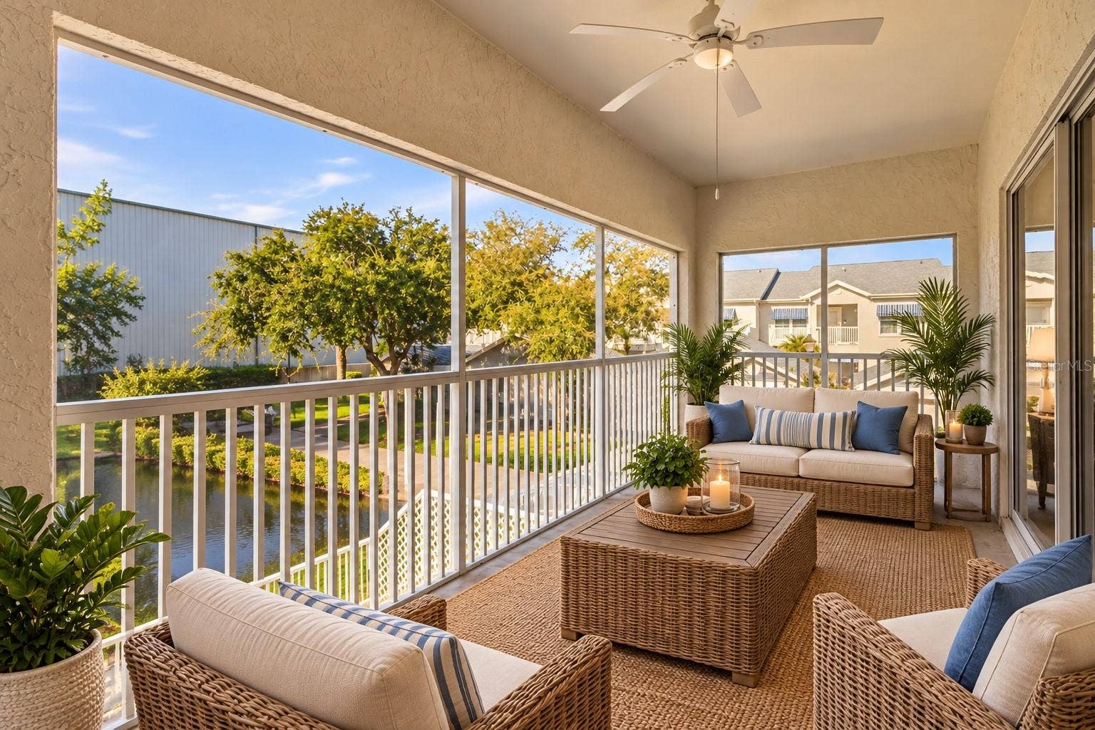 11531 SHIPWATCH DRIVE, #1037, Largo, FL 33774 Virtual Staged Screened in Balcony / Porch