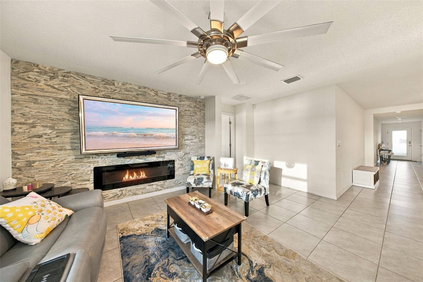 Livingroom with view of fireplace