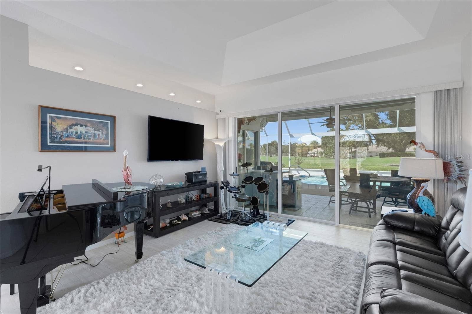4806 PERIDIA BOULEVARD E, Bradenton, FL 34203 View out to pool and golf course