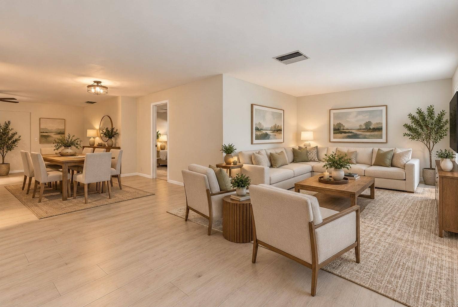 virtual living room and dining area