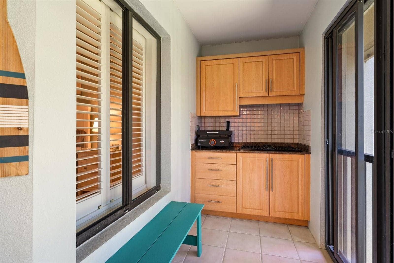 3079 LANDMARK BOULEVARD, #1608, Palm Harbor, FL 34684 Rear Porch with built-In Grill