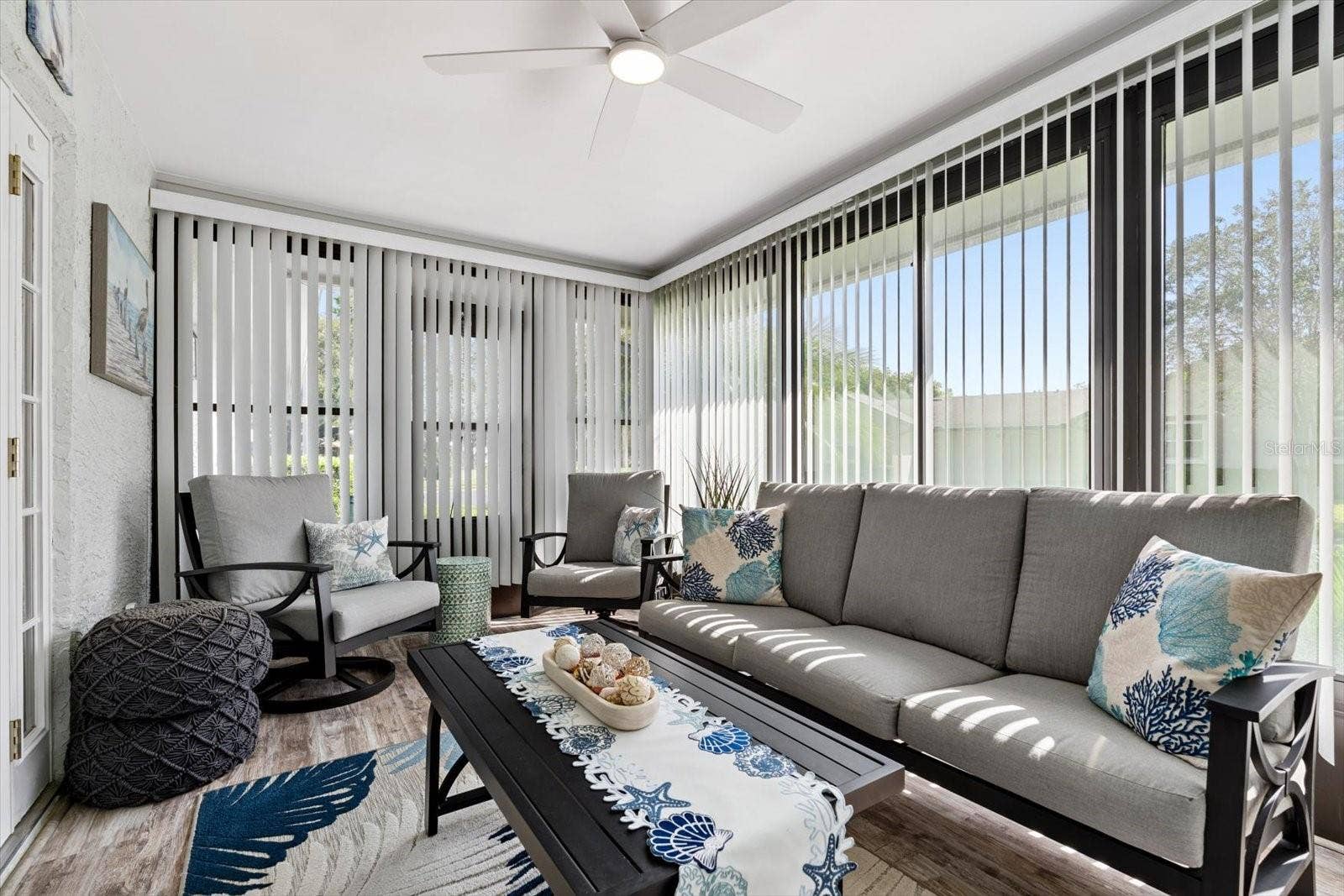 Enclosed lanai with door access to outside