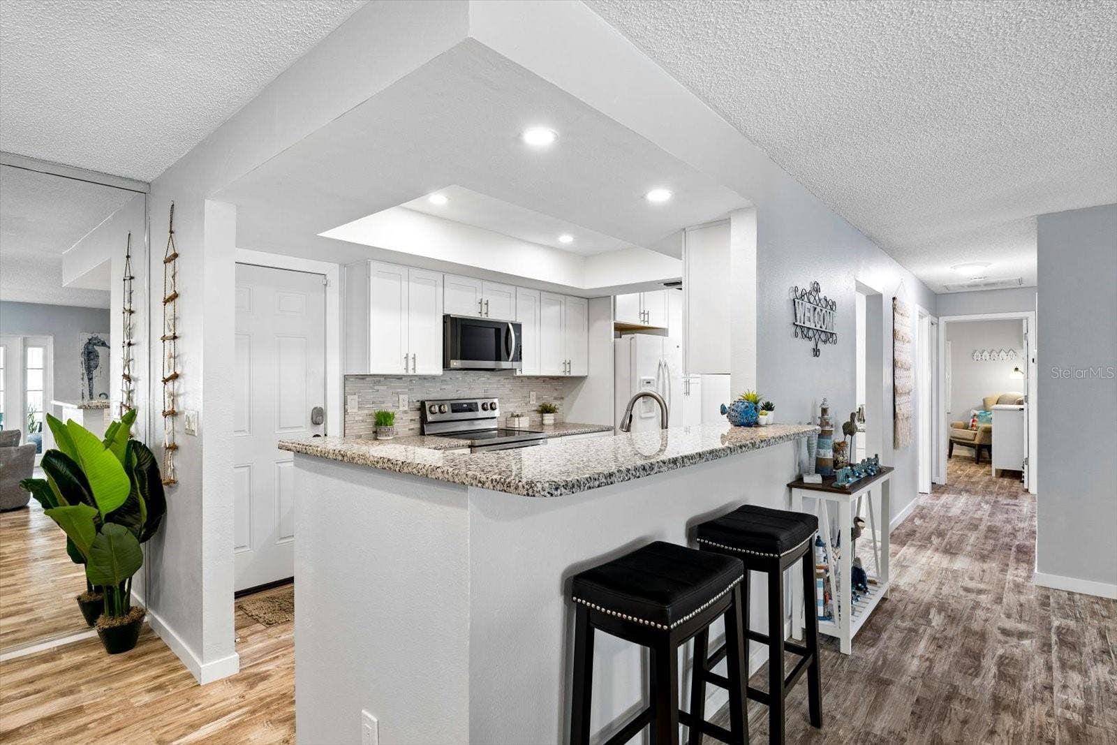 Open concept kitchen with bar