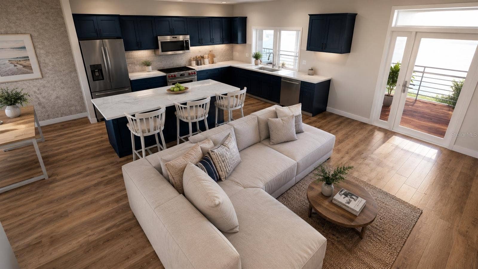 7045 HIBISCUS AVENUE, #2, South Pasadena, FL 33707 Living Room Kitchen rendering