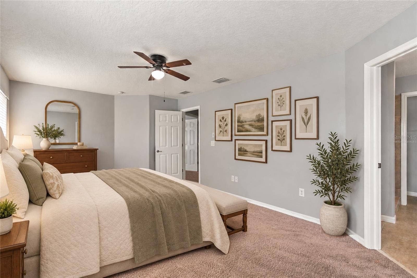 525 POWDER VIEW DRIVE, Ruskin, FL 33570 Primary Bedroom Virtually Staged