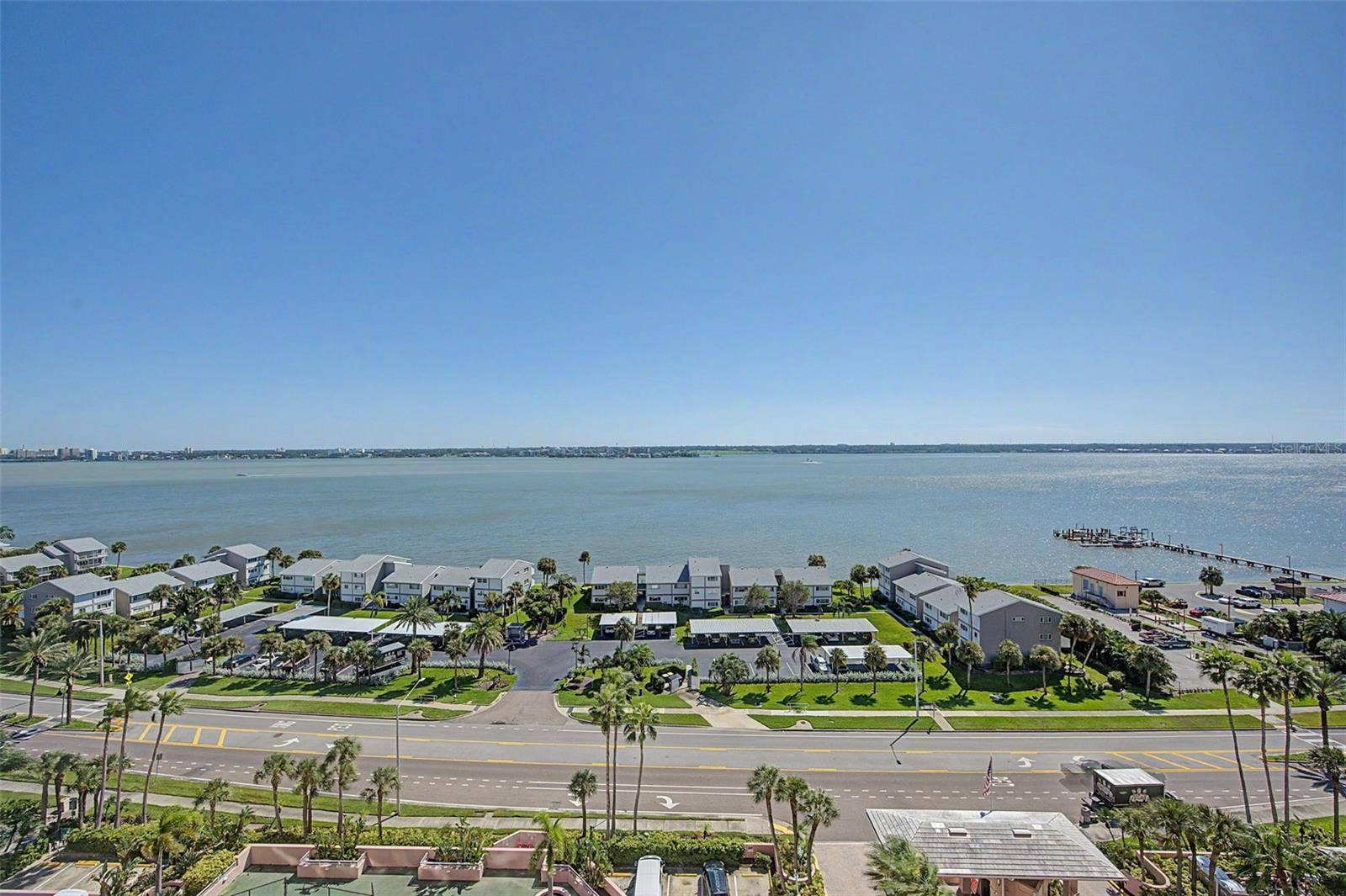 Stunning Waterfront Views from the 14th floor hallway off the elevator