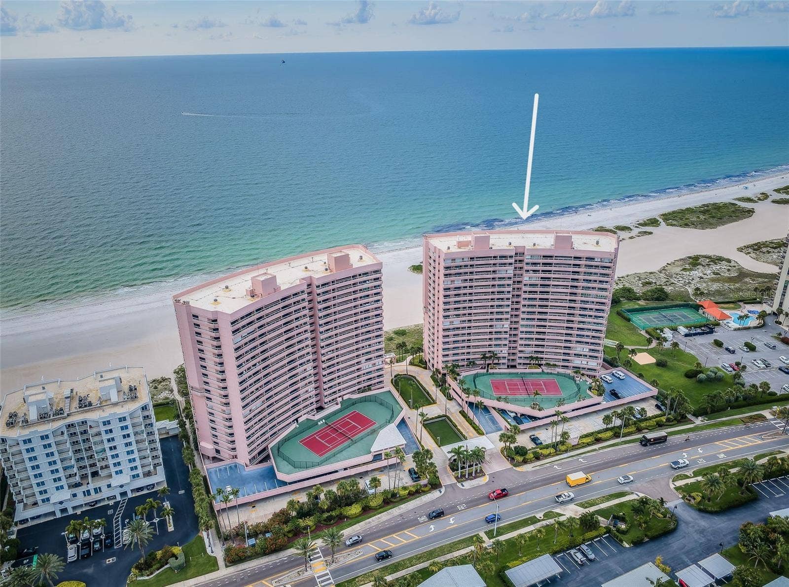 Crescent Beach Club on Sand Key.  Built in 1986 with 20 floors and 119 Units