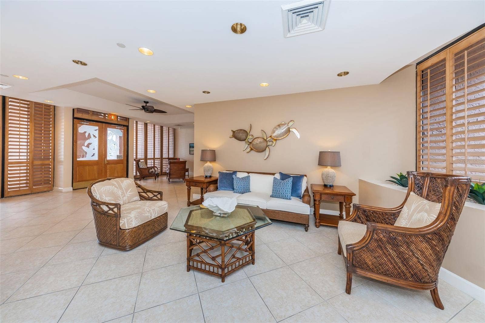 Clubroom off the entry into the Clubhouse