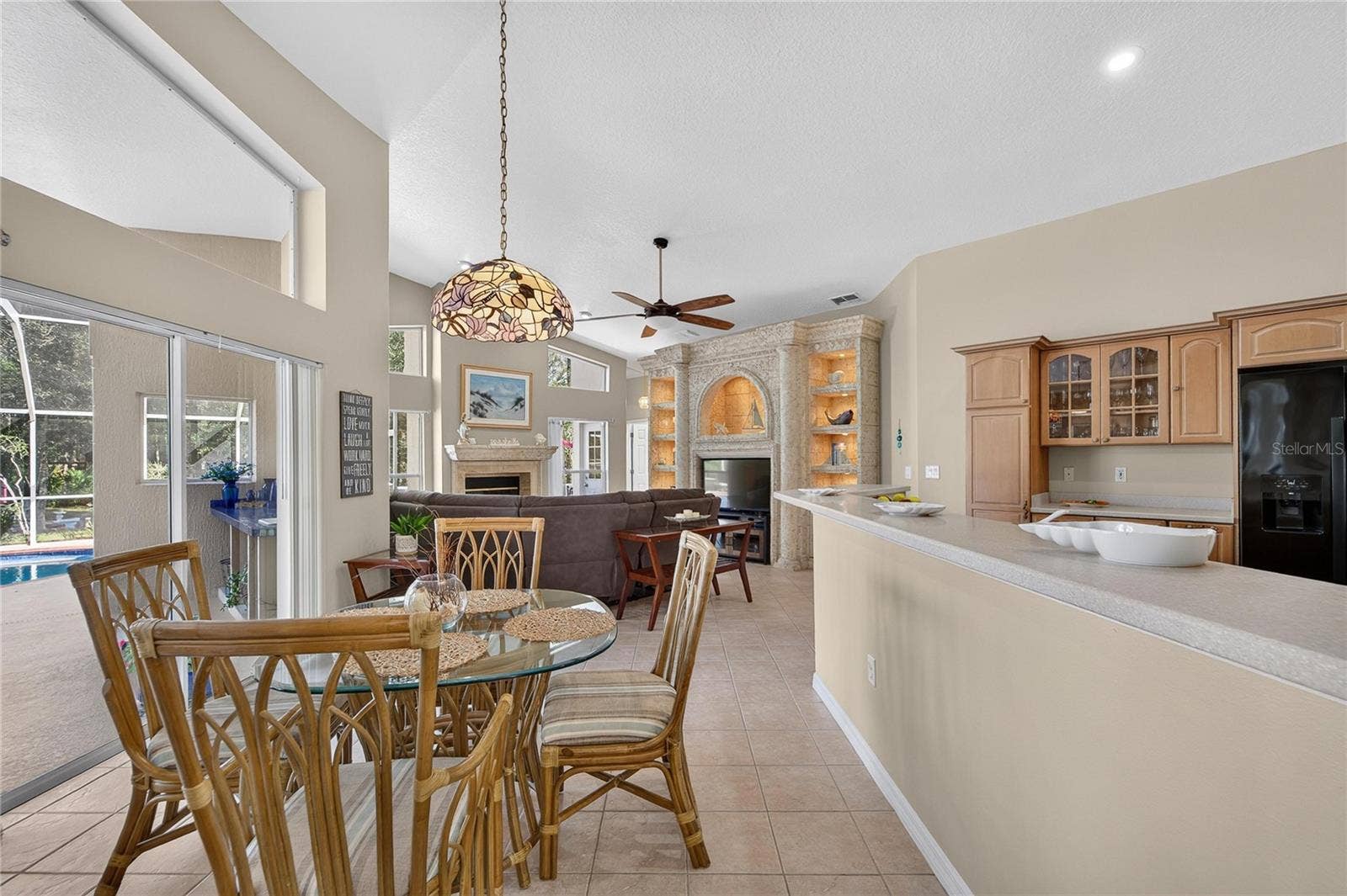 0 LINDENHURST DRIVE, Wesley Chapel, FL 33544 Breakfast nook and Breakfast bar over look the pool