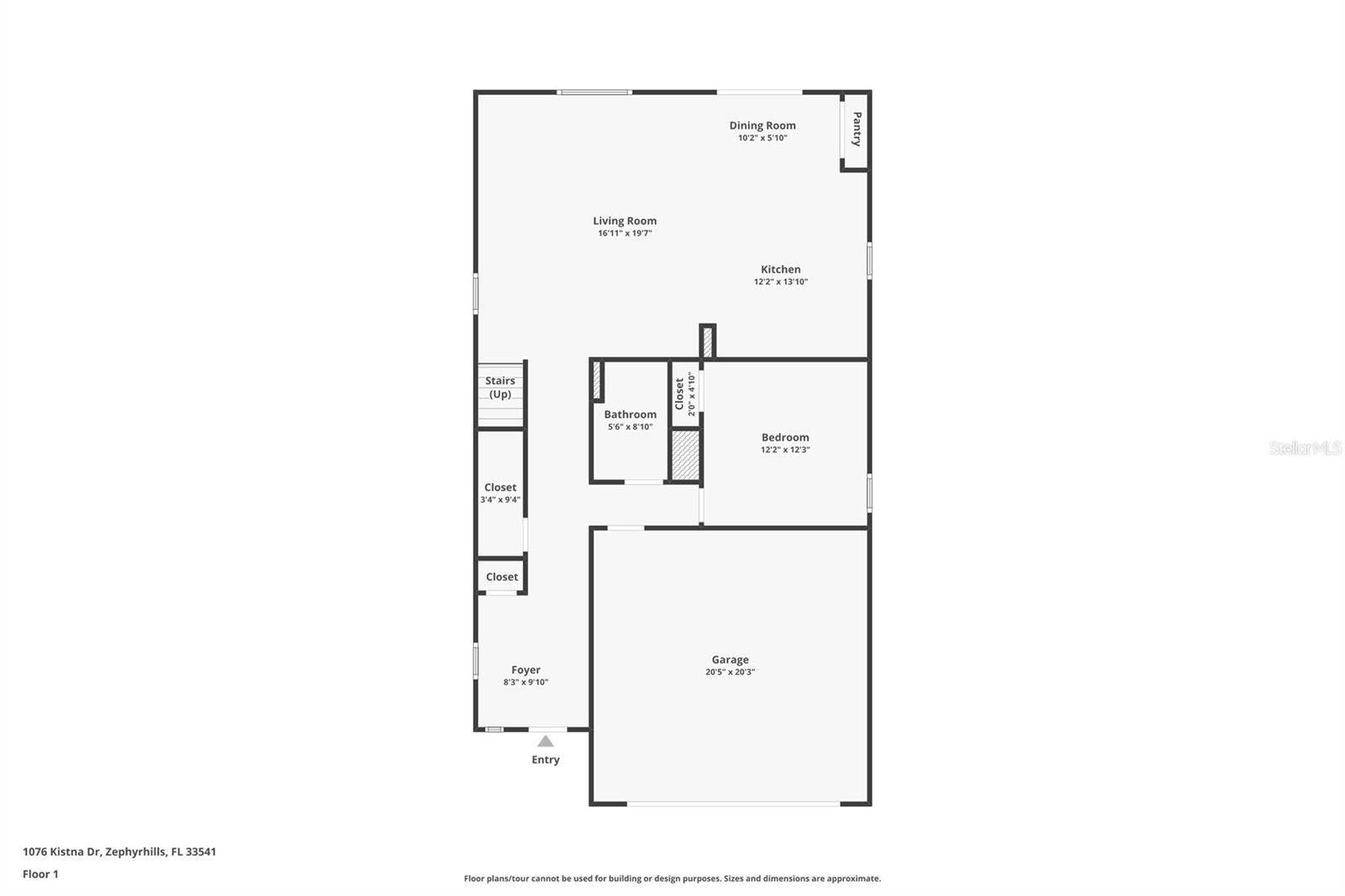 1076 KISTNA DRIVE, Zephyrhills, FL 33540 First Floor Floor Plan does not show existing Covered Lanai