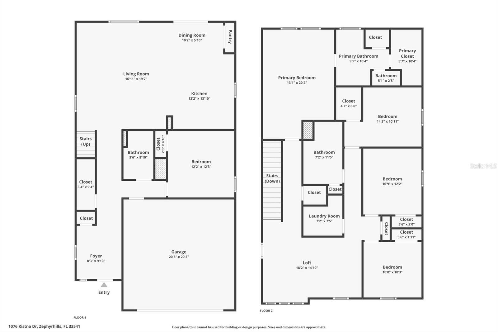 1076 KISTNA DRIVE, Zephyrhills, FL 33540 Combined Floor Plan not showing existing upgraded Lanai