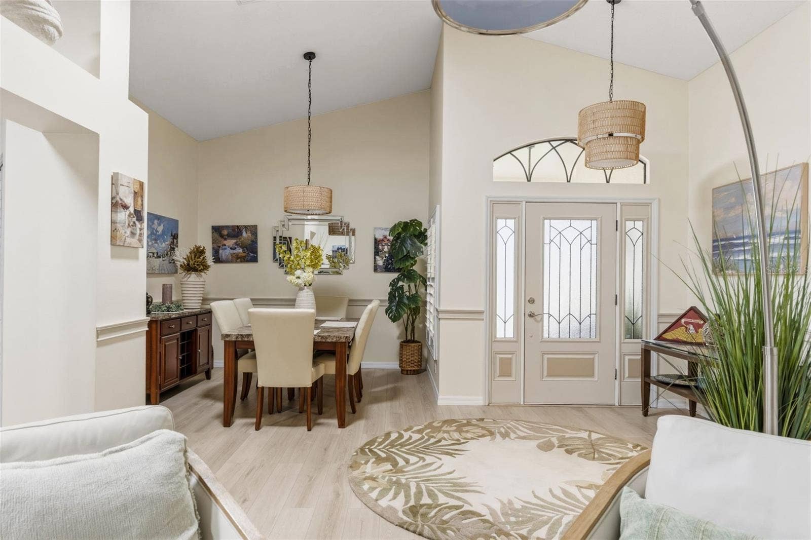 Front entrance showing dining room