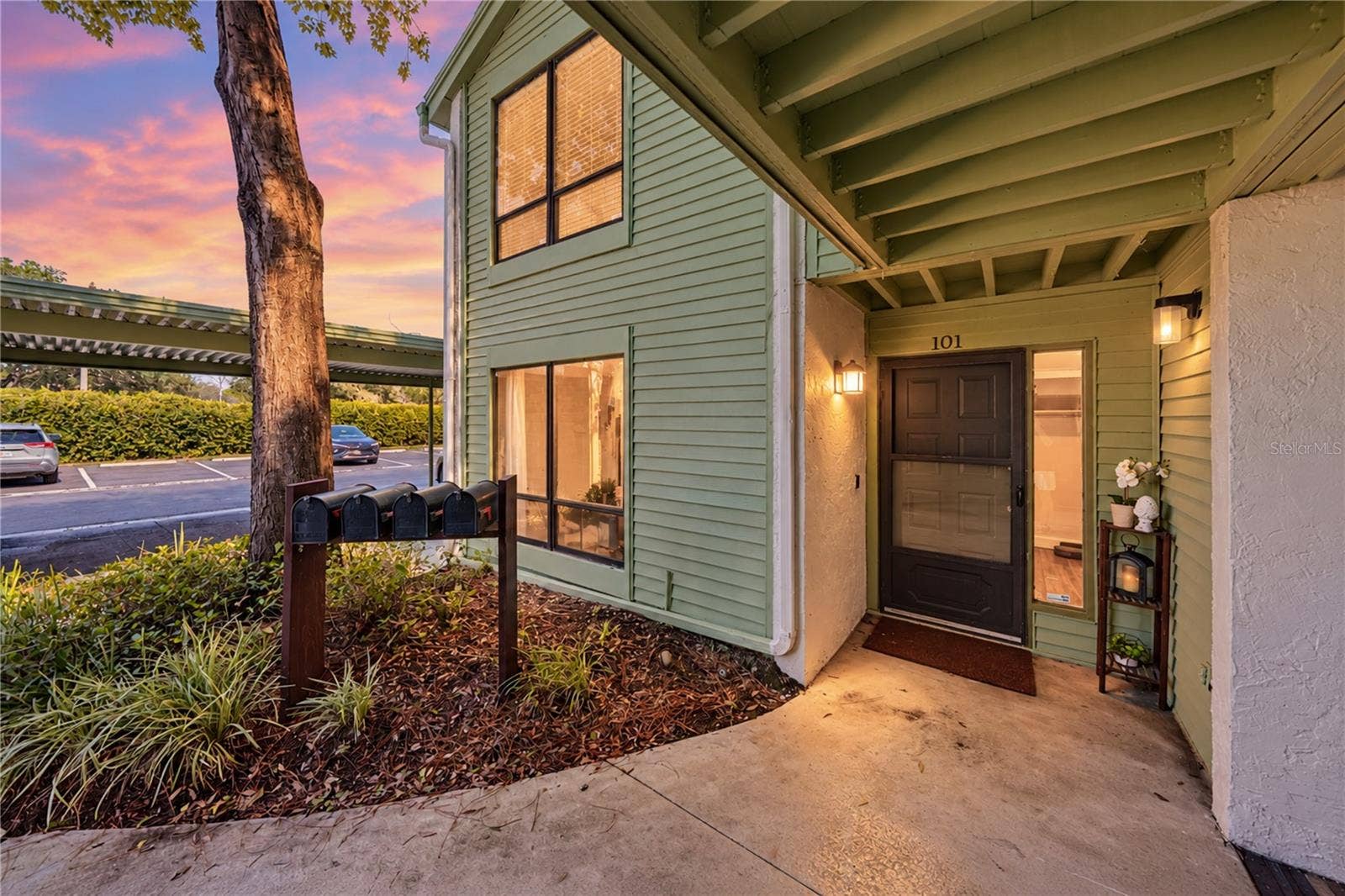 Exterior Front Night Shot in Beautifully Maintained Carrollwood
