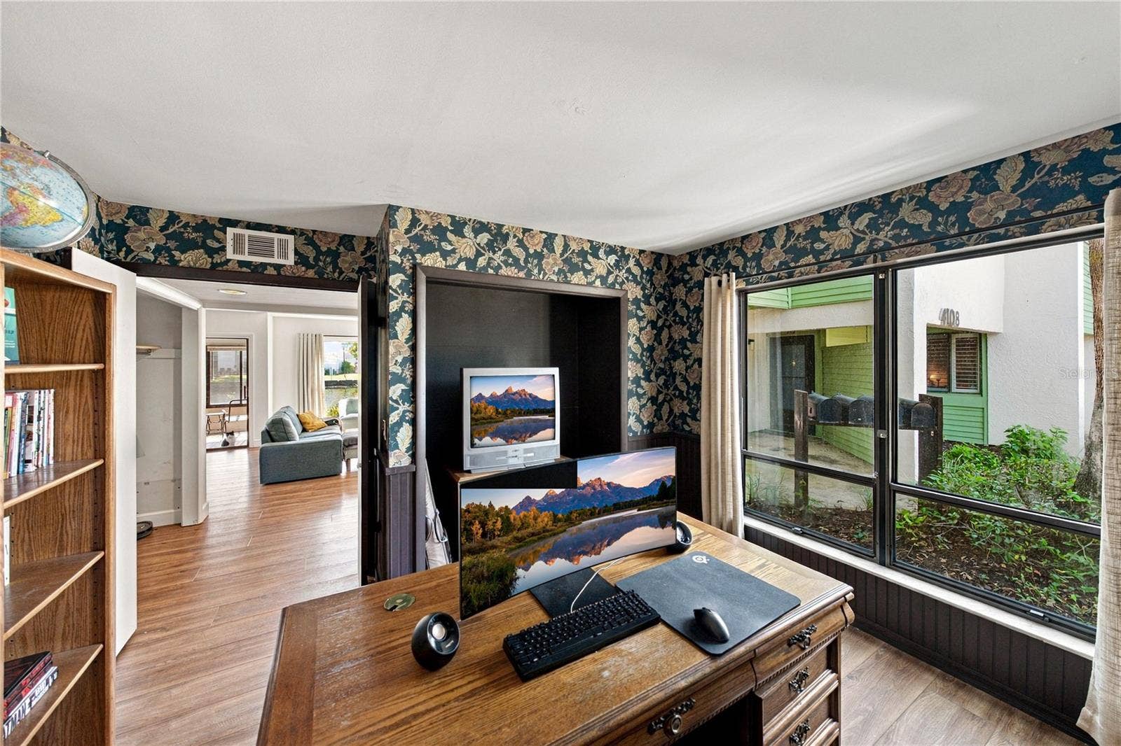 Third Bedroom or Office with Double Door Entry and Large Wall Closet