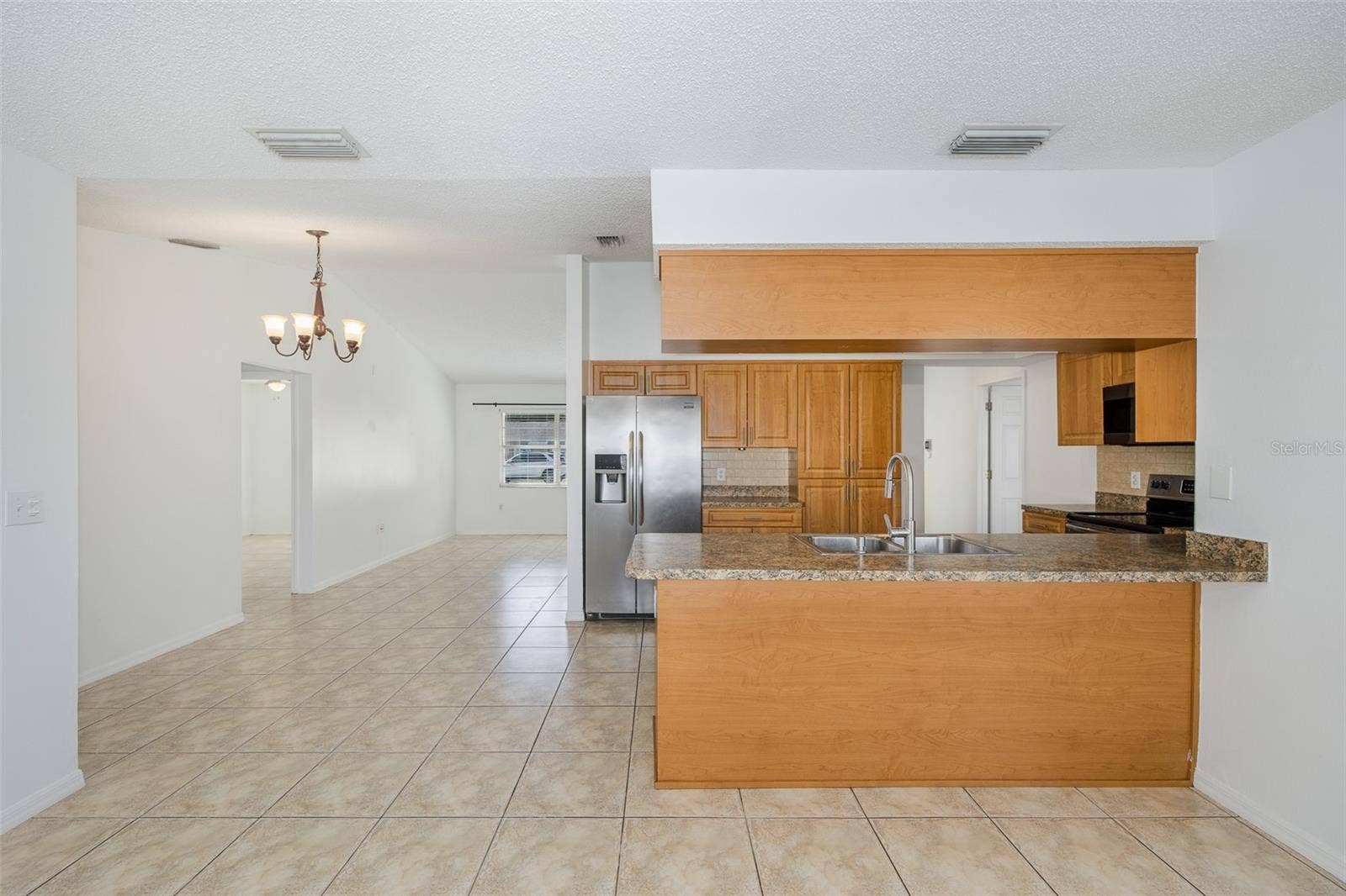 Kitchen and dining room from the family room