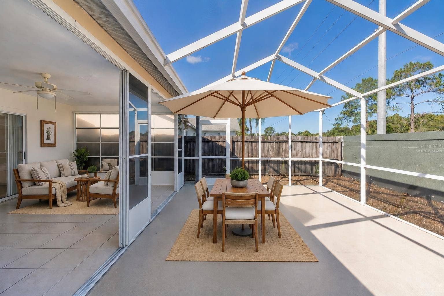 Pool lanai virtually staged