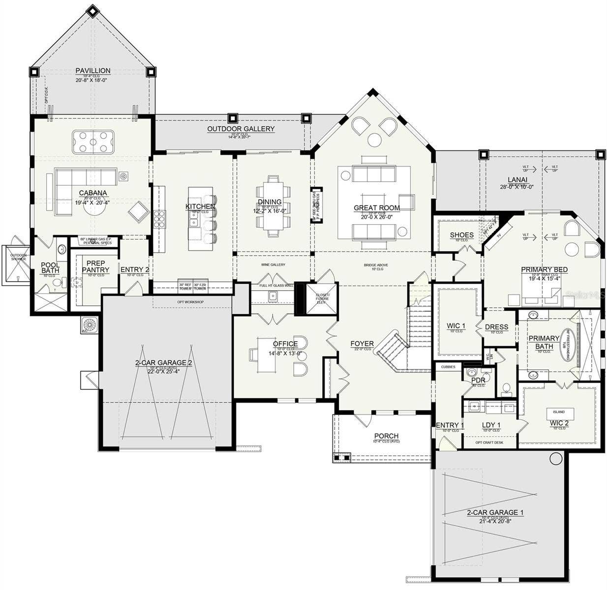 9509 AQUA LANE, Odessa, FL 33556 Builder Conceptual Rendering- First Floor