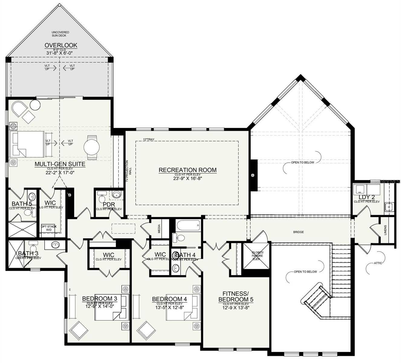 9509 AQUA LANE, Odessa, FL 33556 Builder Conceptual Rendering- Second Floor