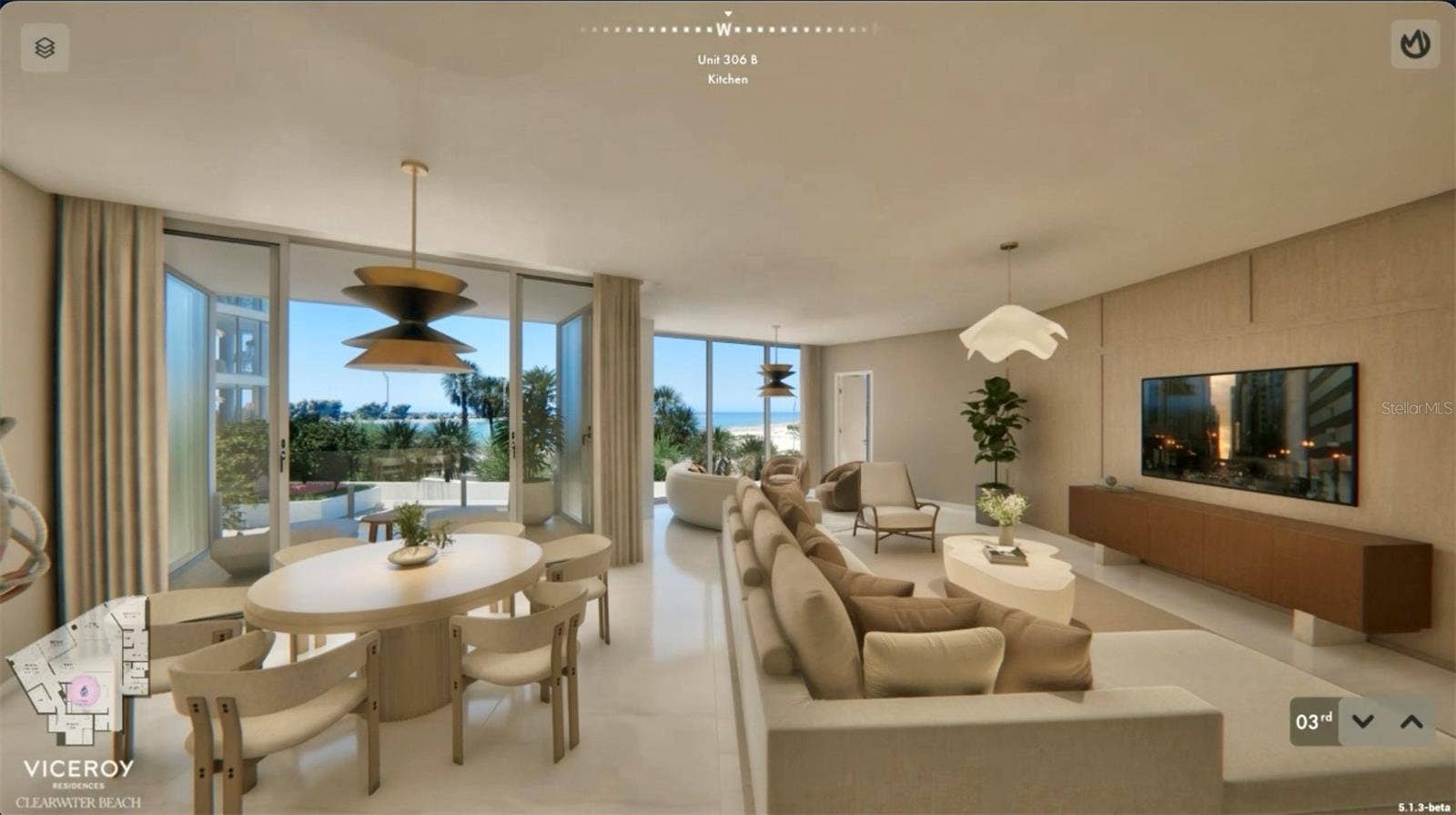 805 S GULFVIEW BOULEVARD, #306B, Clearwater, FL 33767 Living and Dining Rooms - To Be Built