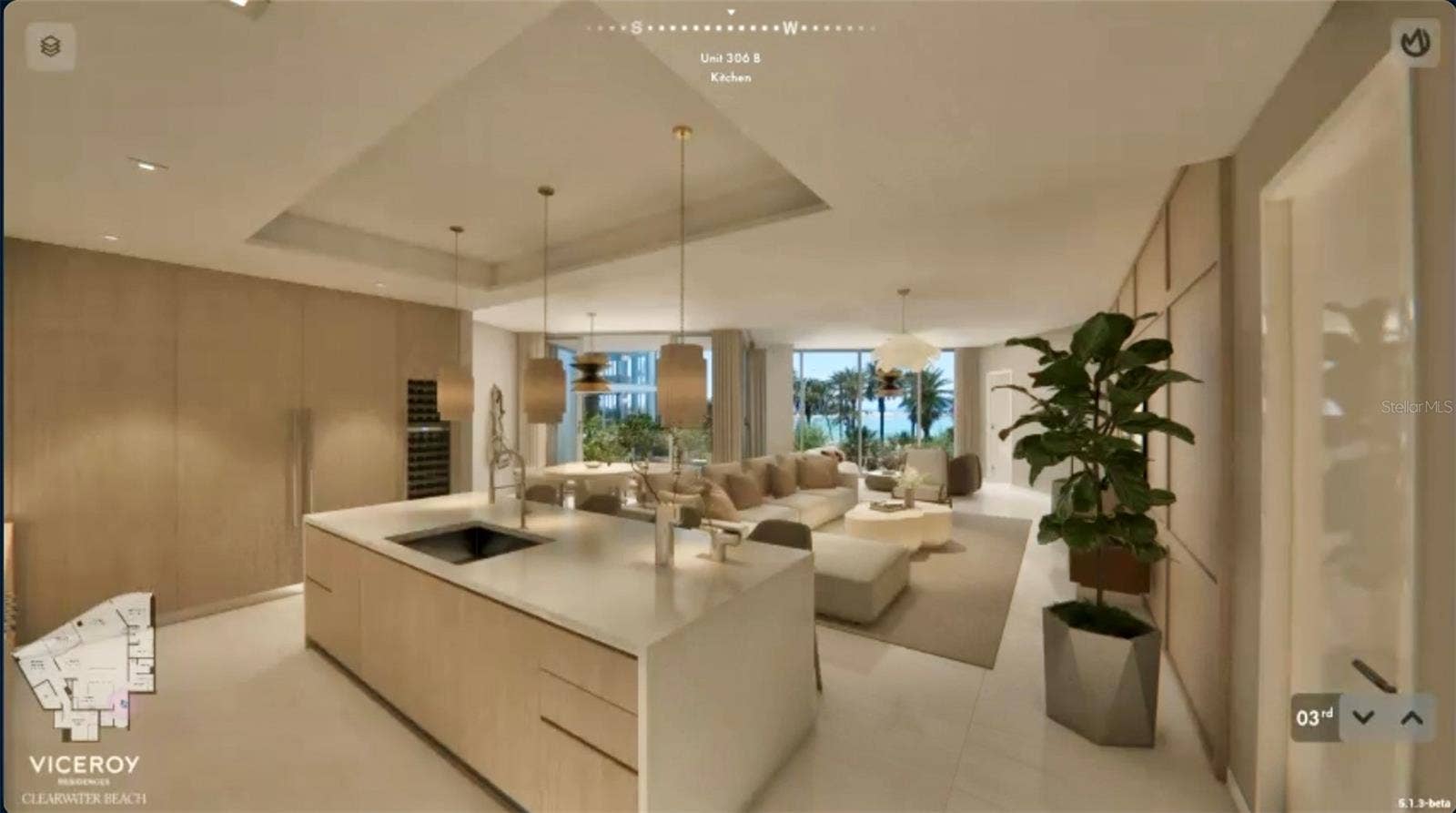 805 S GULFVIEW BOULEVARD, #306B, Clearwater, FL 33767 View from the Kitchen - To Be Built