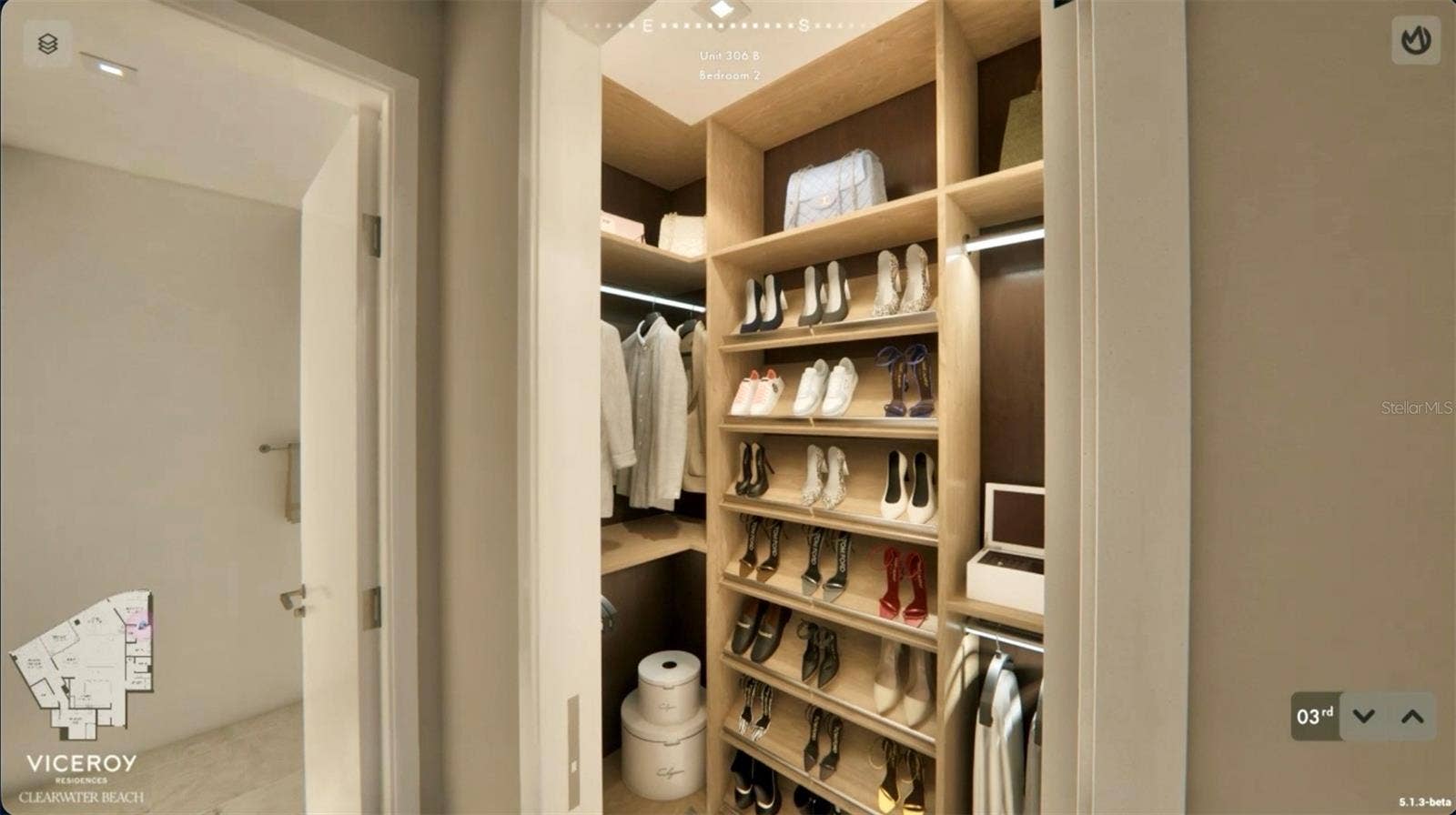 805 S GULFVIEW BOULEVARD, #306B, Clearwater, FL 33767 Walk in Closet - To Be Built