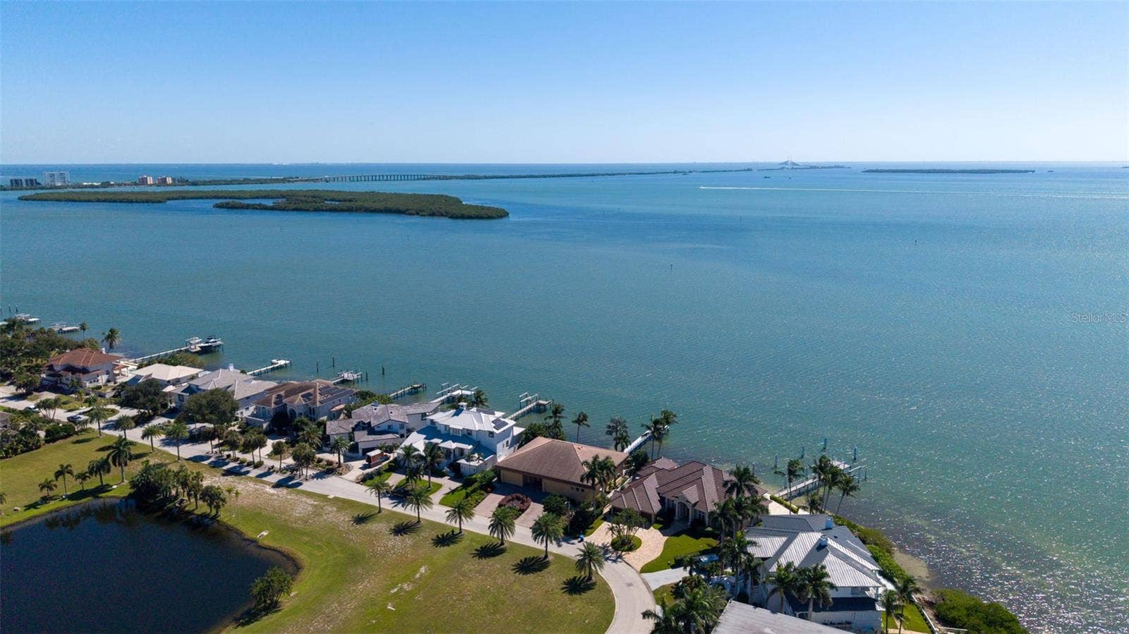 5370 62ND AVENUE S, St Petersburg, FL 33715 aerial view facing toward Skyway Bridge