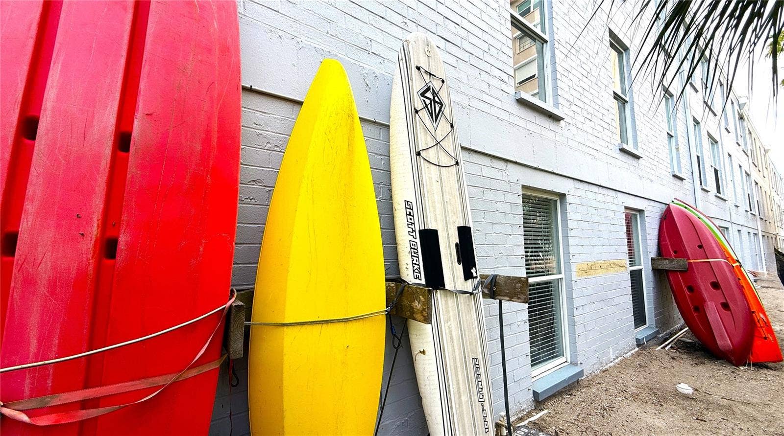 Storage area for water sports rquipment