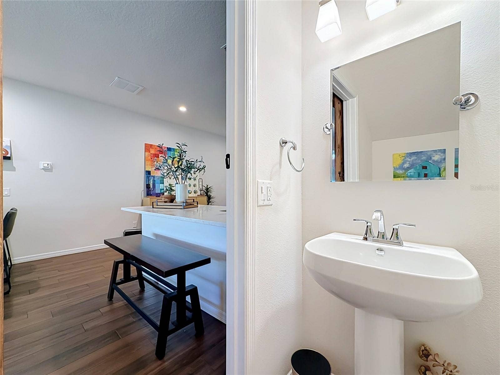 2270 MONTVIEW DRIVE, Clearwater, FL 33763 Downstairs Half Bath with custom barn door